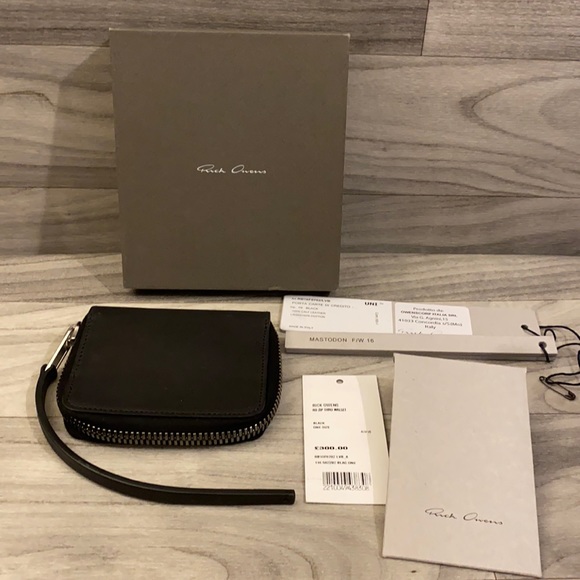 Rick Owens Other - Rick Owens Mastodon A/F 16 Leather Zip Thru Wallet